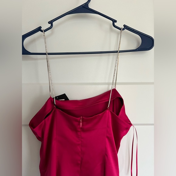 Zara Satin Effect Dress with Rhinestone Straps - NEW WITH TAGS❤️ - Picture 9 of 10